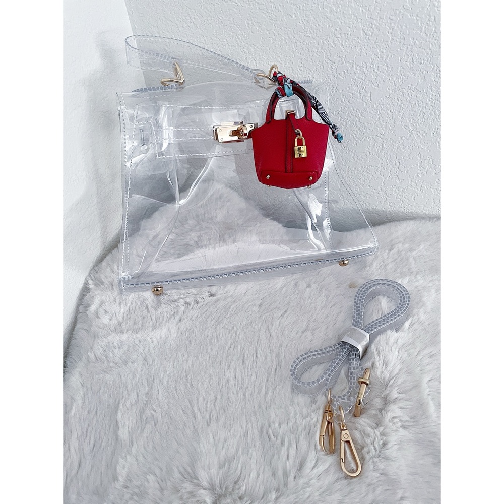 Clear Bag with mini leather picotin